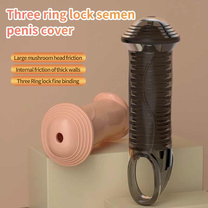 Jelly Cockring Penishülle - Penisverlängerung Stand-to-Pee Verzögerung der Ejakulation Männliches Sexspielzeug