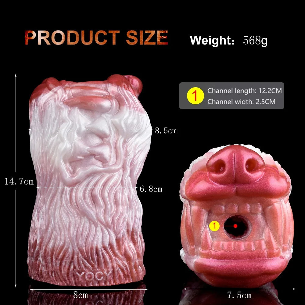 Vagin de poche Beast - Jouet sexuel pour homme - Coupe de masturbation en silicone rose pour pénis oral