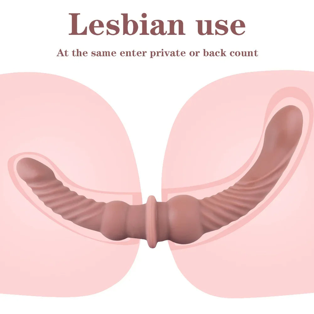 Godemichet anal réaliste à double extrémité - Gode fantaisie en silicone Jouets sexuels anaux pour couple