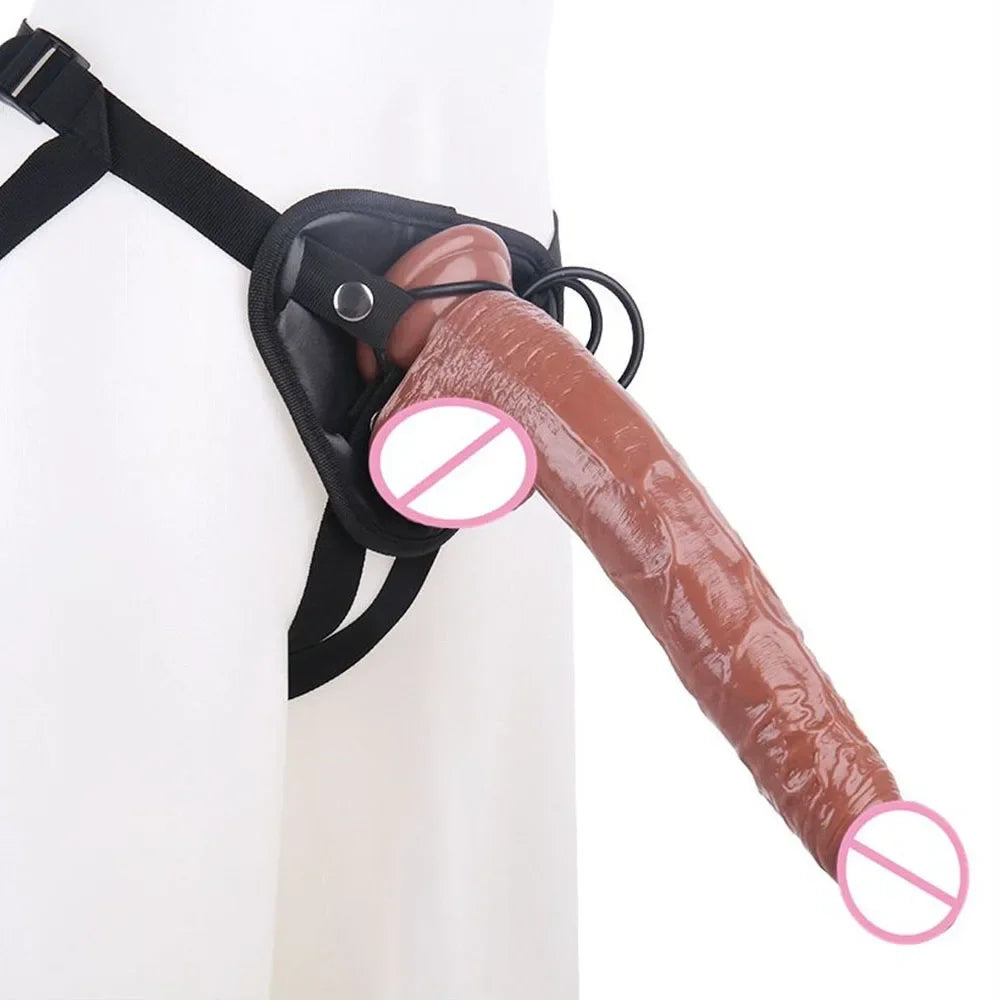 Trägerloser, realistischer Strap-on-Dildo – 12 Zoll lange Dildos, Analplug, weibliches Sexspielzeug für Lesben