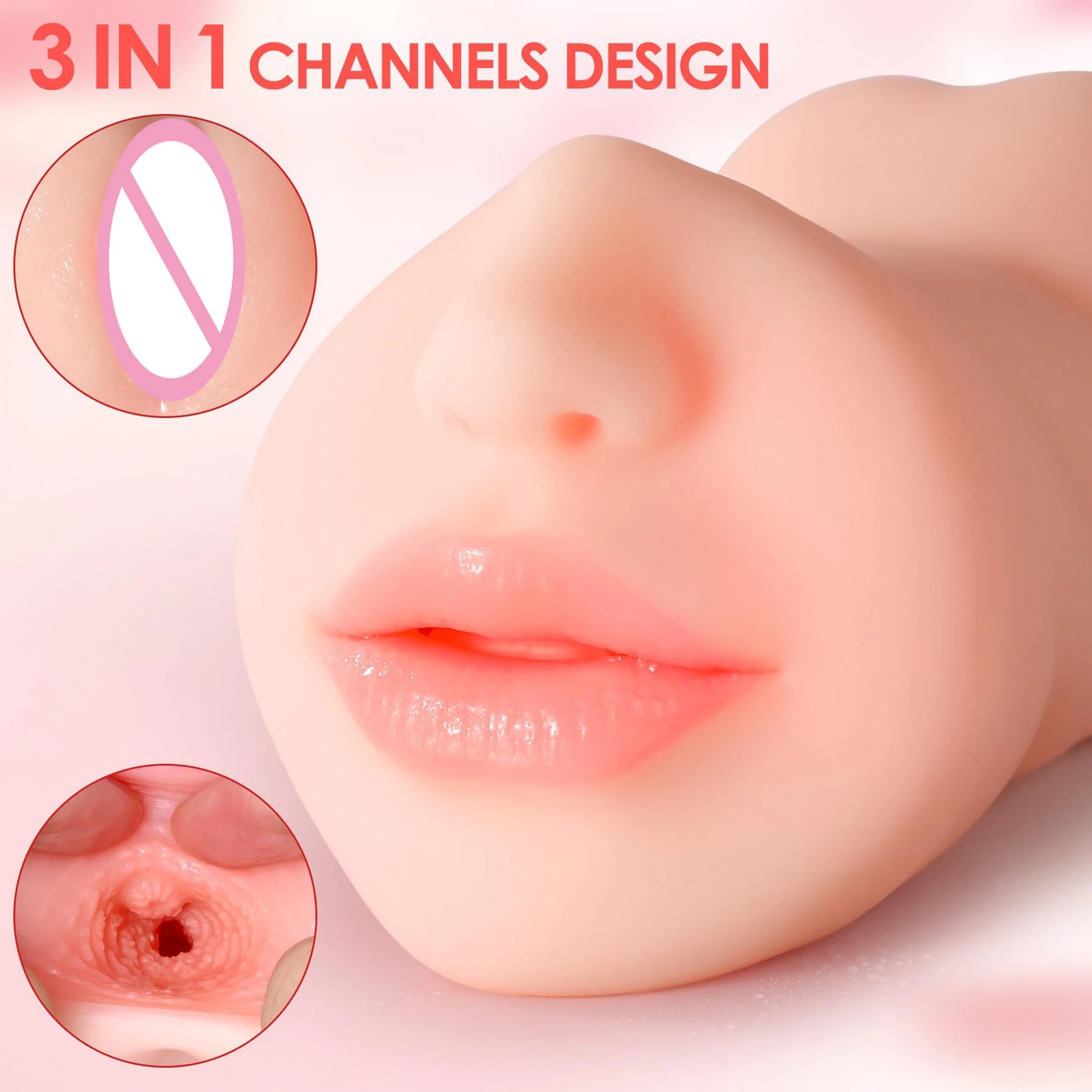 Tasse de masturbation de chatte de poche réaliste - Bouche Vagin Anus Peins Massage Sex Toy pour hommes