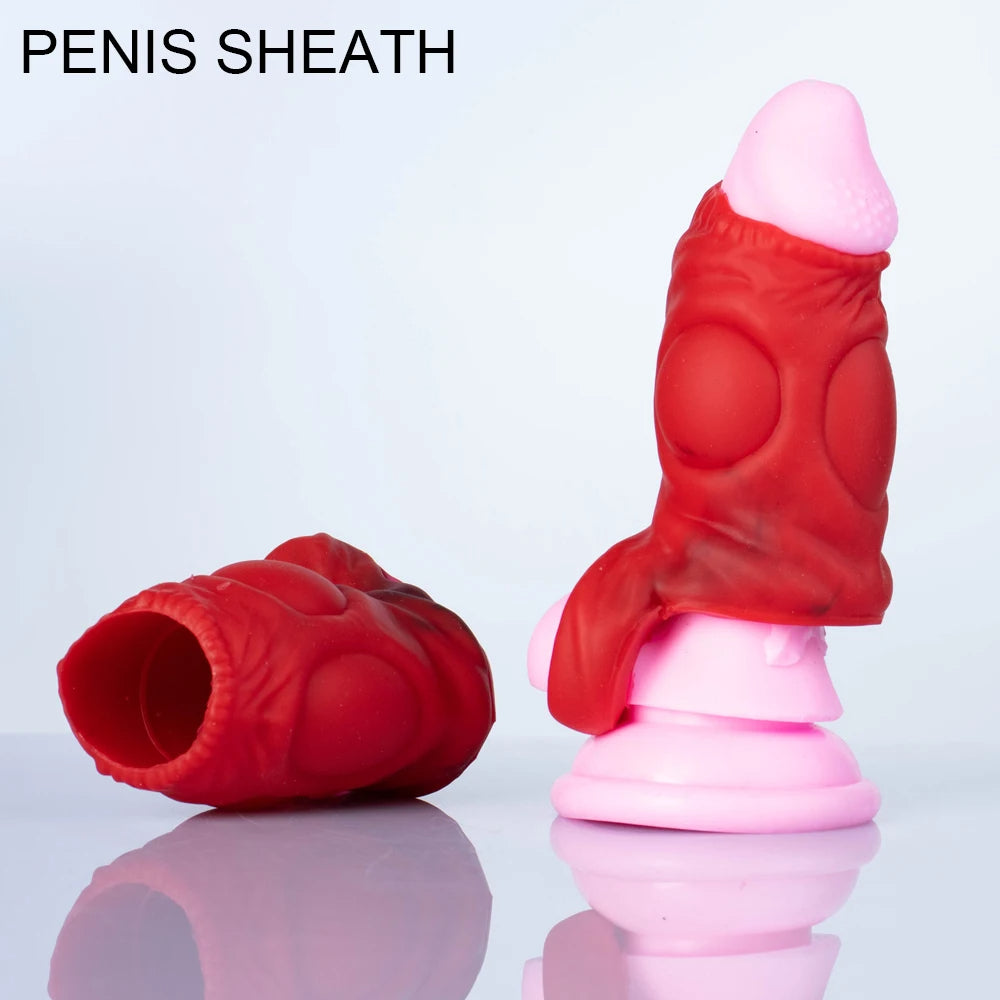 Monsterdildo Cock Ring Agrandisseur de manchon de pénis Sillicone Jouet sexuel extensible pour hommes