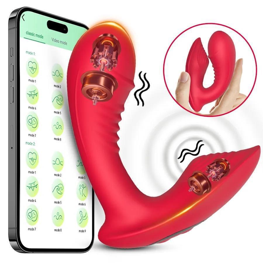 APP-gesteuerter Klitorisvibrator – Doppelend-G-Punkt-Dildo-Vibrator-Klitoris-Stimulator