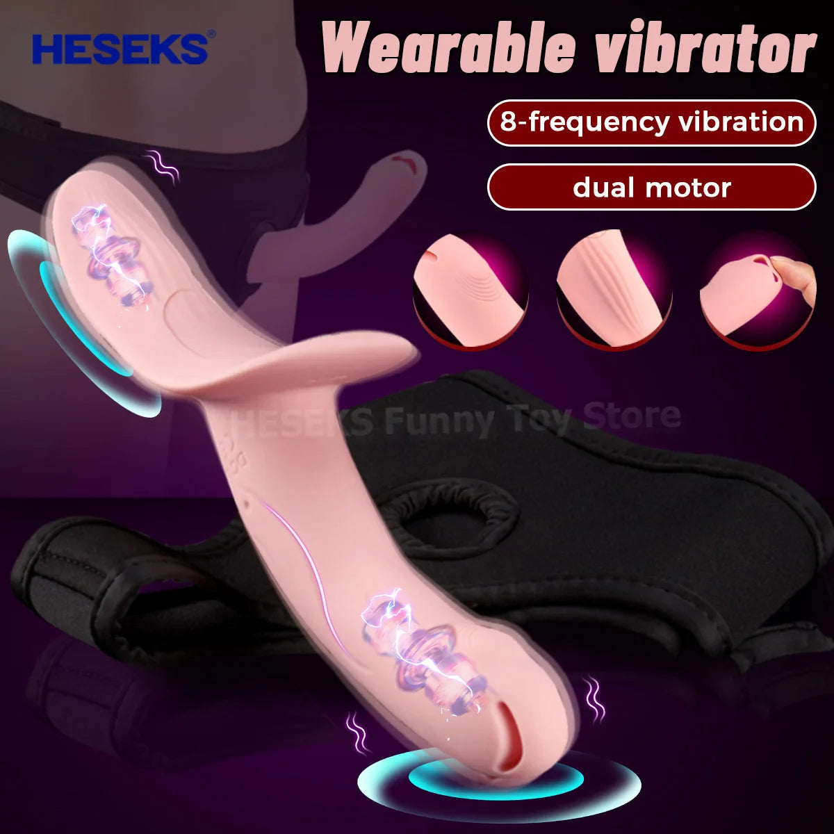 Gode vibrant lesbien Strapon - Gode anal rose double extrémité Vibromasseur point G Stimulateur de clitoris