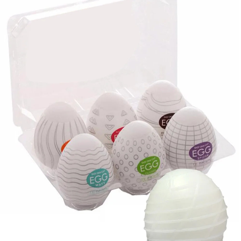 6 pcs Egg Pocket Pussy Masturbation Cup - Masturbateur masculin vagin réaliste
