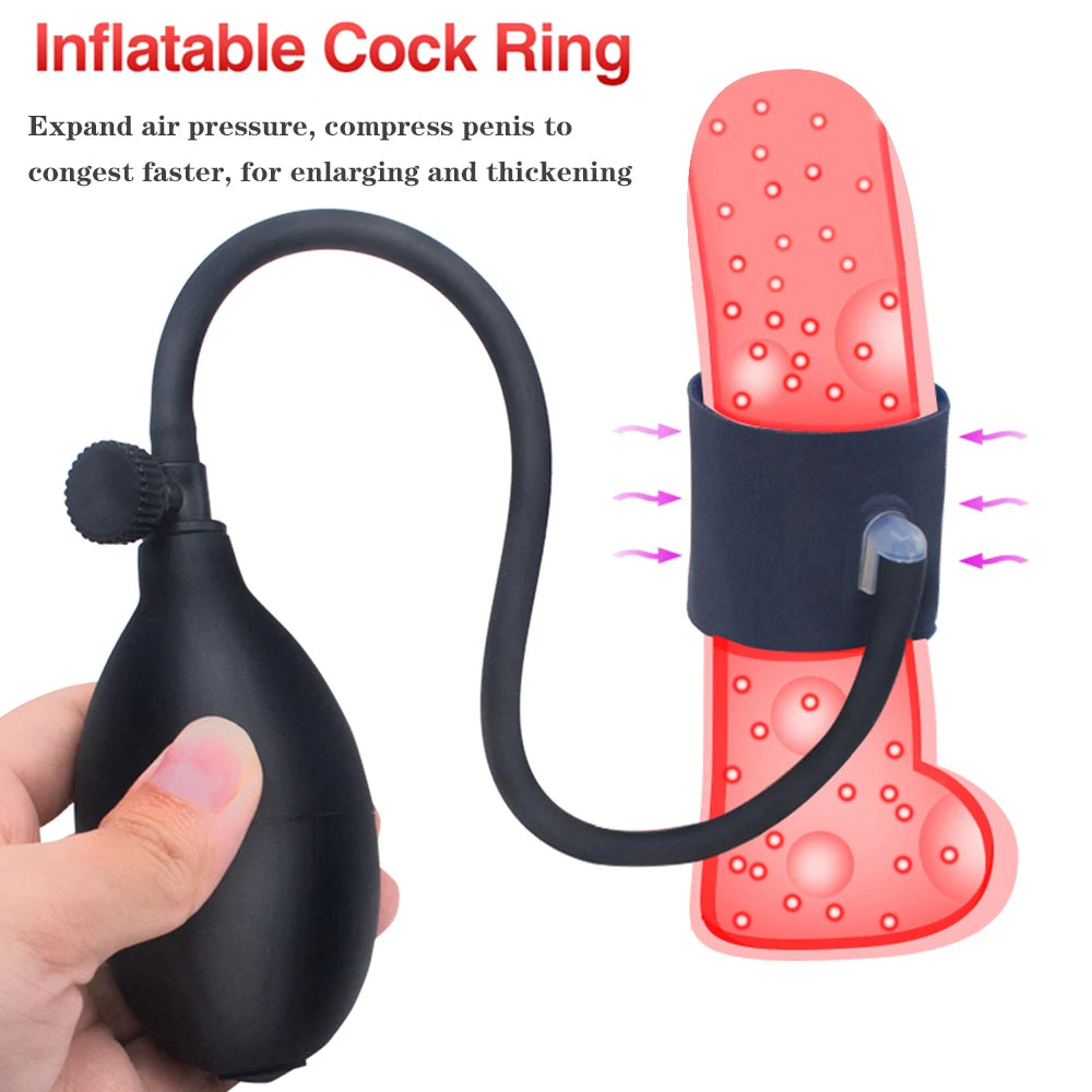 Inflatable Cock Sleeve Penis Enlarger Sex Toy for Men - Penis Ring Del Domlust Inflatable Cock Sleeve Penis Enlarger Sex Toy for Men - Penis Ring Del Domlust