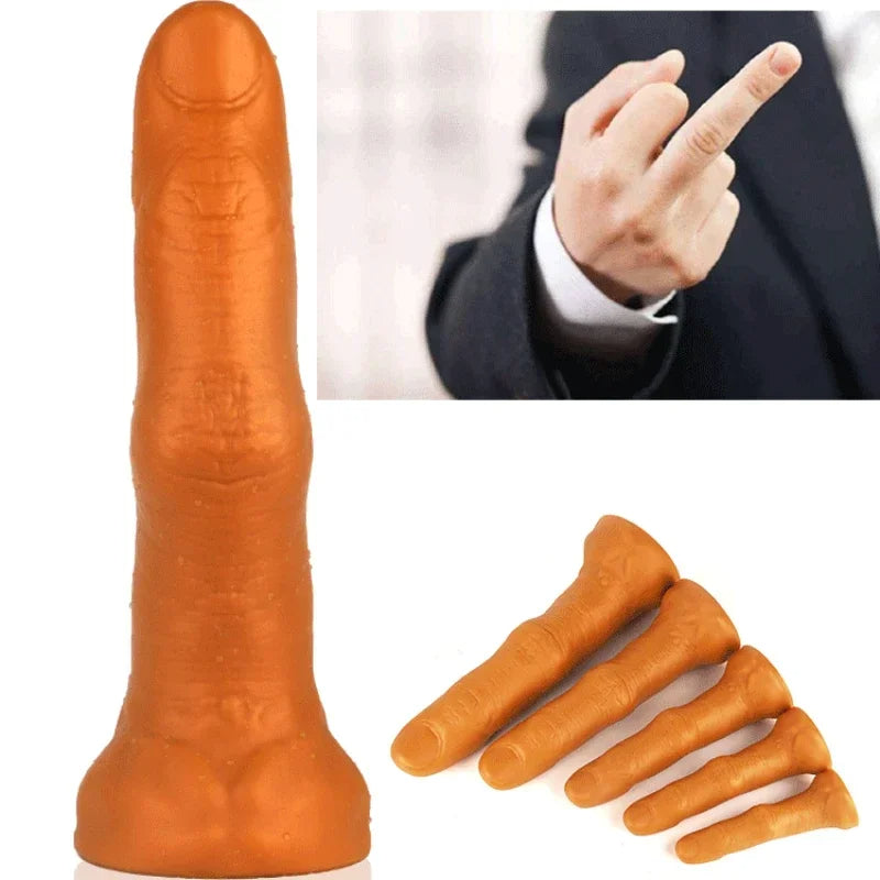Realistic Finger Dildo Anal Plug - Silicone Suction Cup Anal Dildos Women Sex Toys