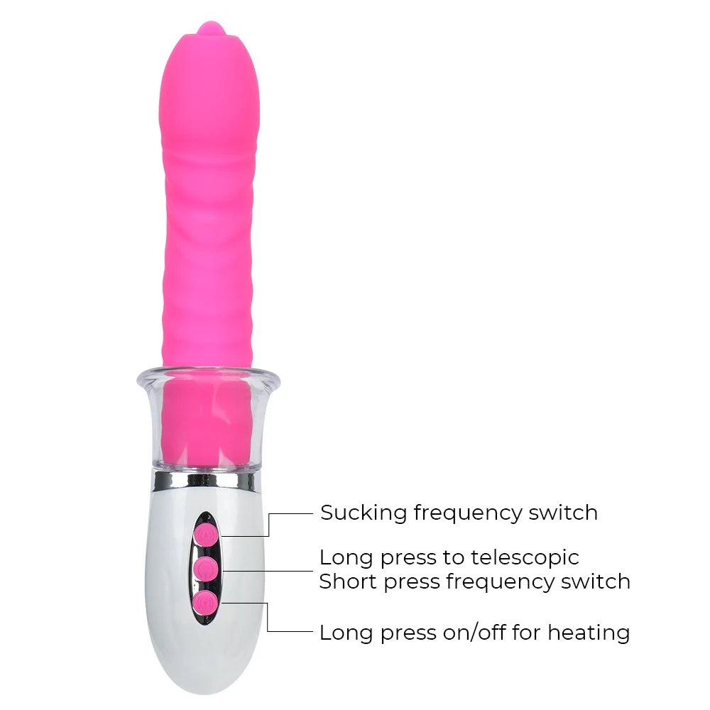 Vibrateur de clitoris de langue - Pinces à tétons interchangeables poussant des jouets sexuels de gode vibrant