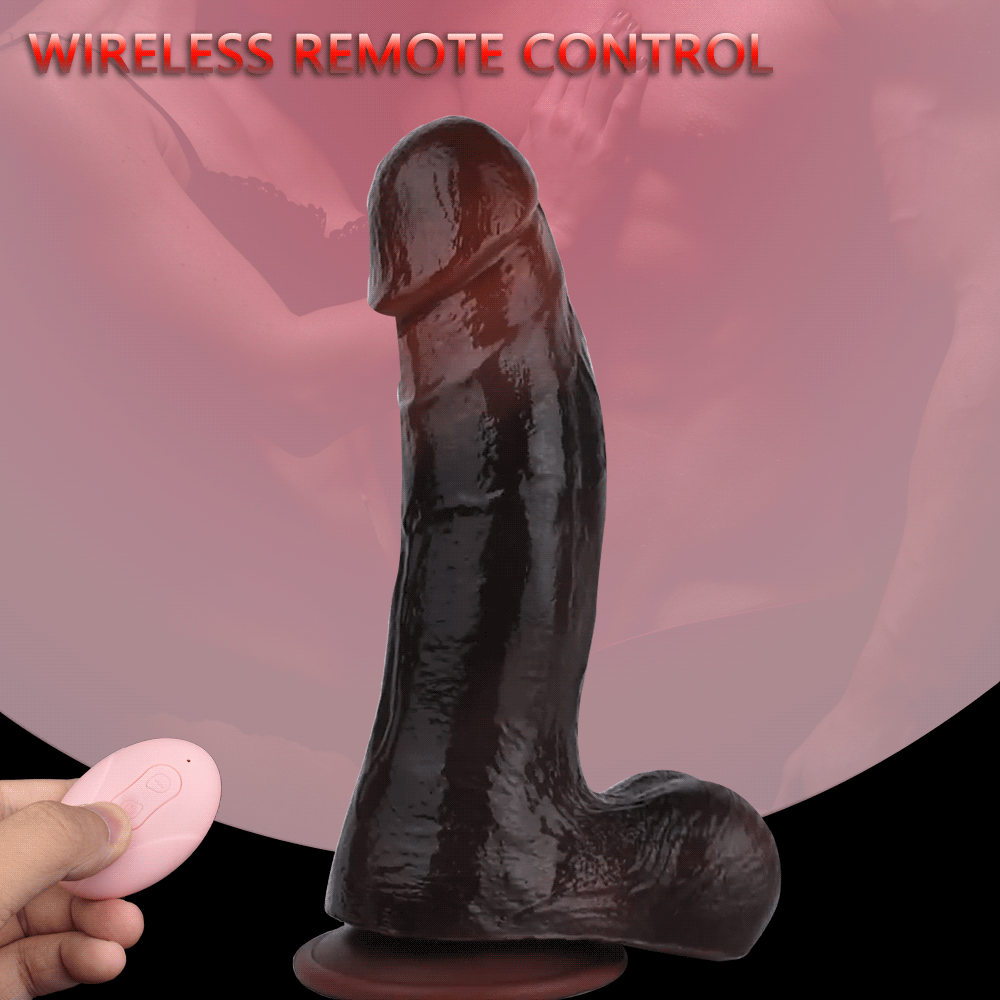 Ebony Thrusting Dildo Vibrating Butt Plug - Remote Control Realistic A Domlust Ebony Thrusting Dildo Vibrating Butt Plug - Remote Control Realistic A Domlust