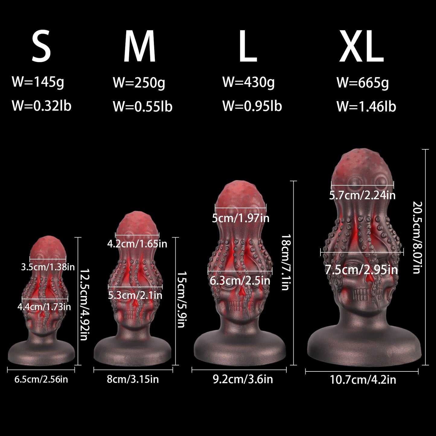 Oktopus Dildo Anal Dilatator Butt Plug - Alien Skull Monsterdildo Frauen Vaginal Masturbator