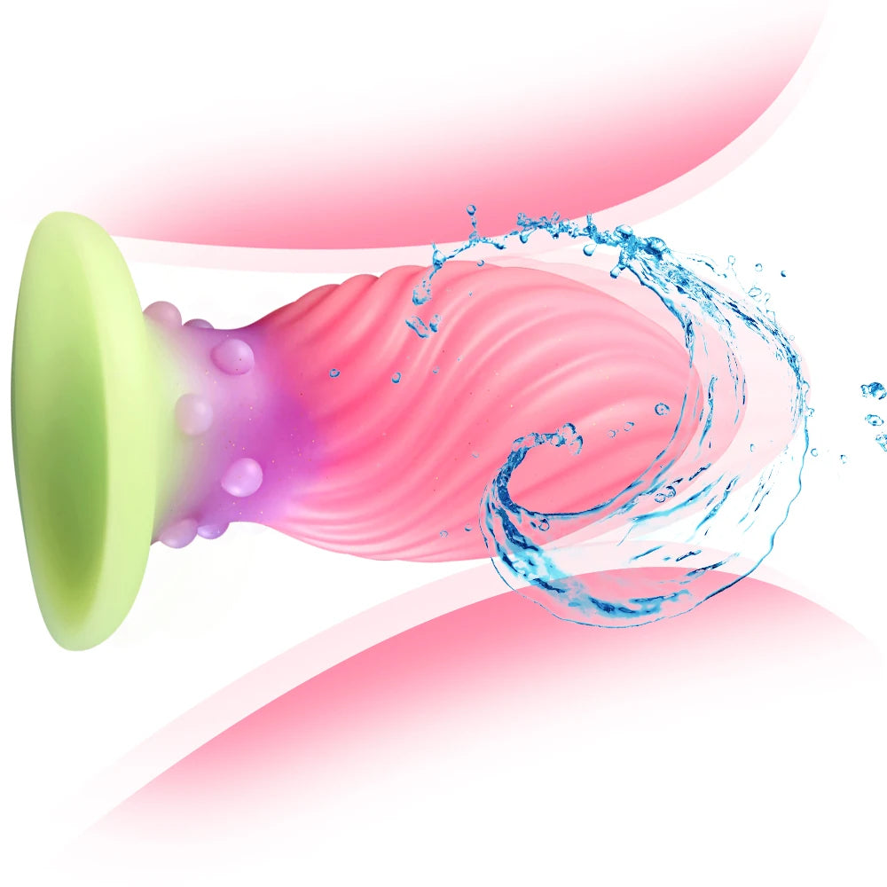 Leuchtender Analdilatator-Buttplug - Rosa Analdildo geknotetes Sexspielzeug aus Silikon für Frauen