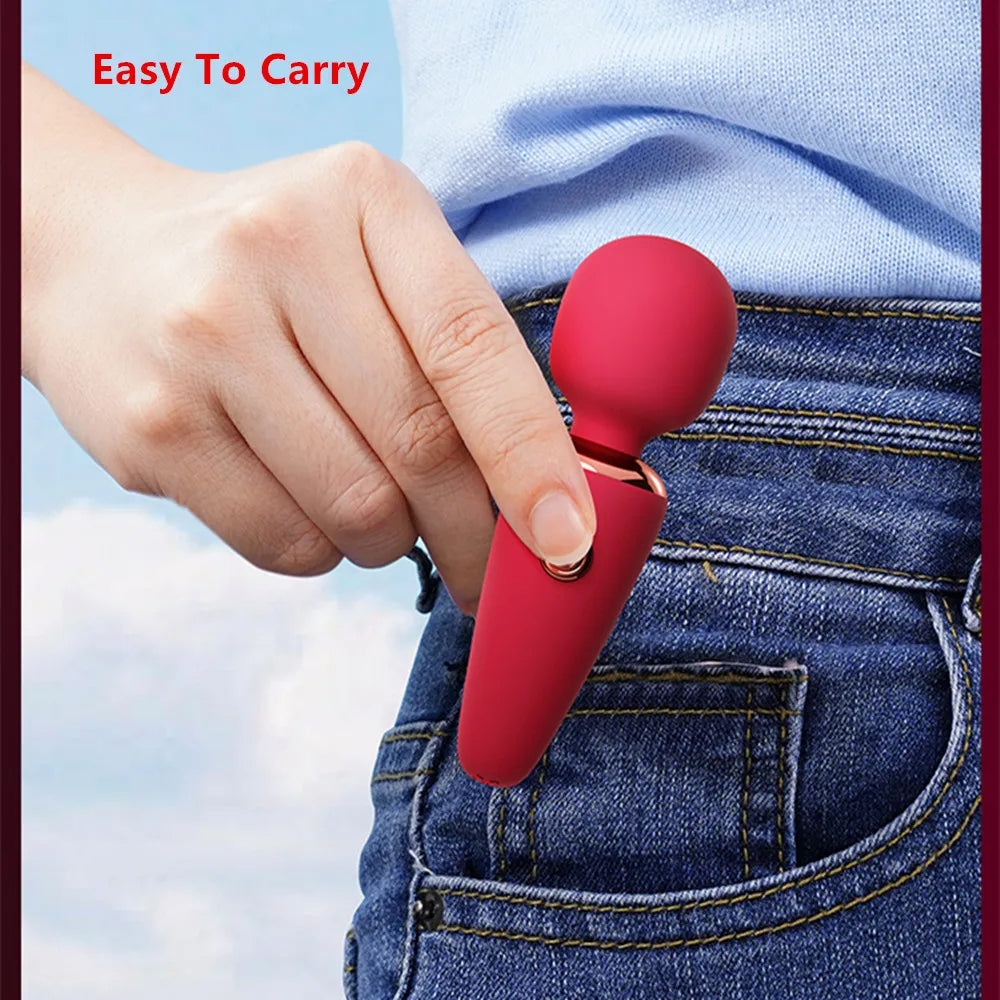 Pocket Magic Wand Vibrator – Weiches, leistungsstarkes Klitoris-/Nippelstimulations-Sexspielzeug für Frauen