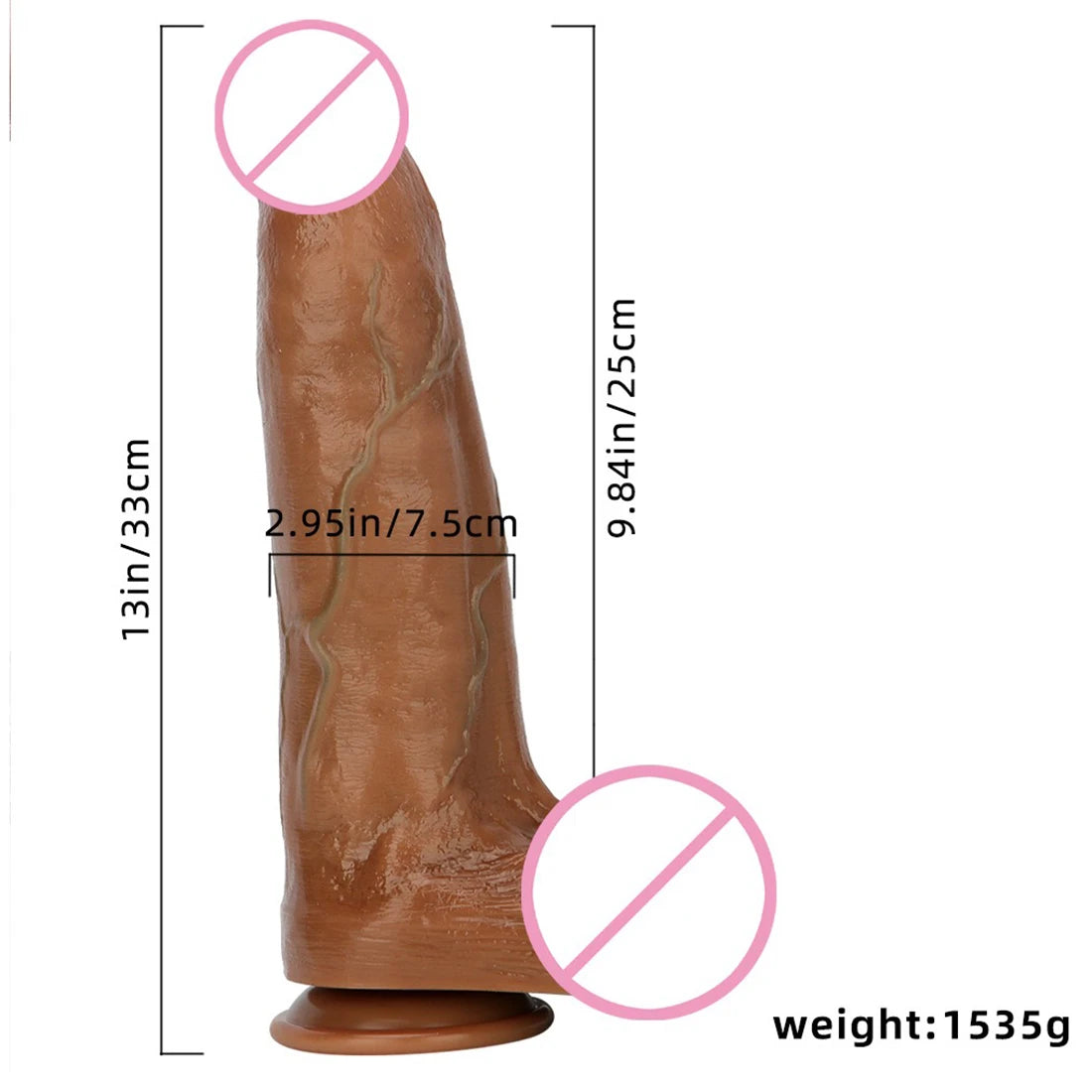 Großer, riesiger, realistischer Dildo-Analplug – 13 Zoll großer Analdilatator, Buttplug, Sexspielzeug