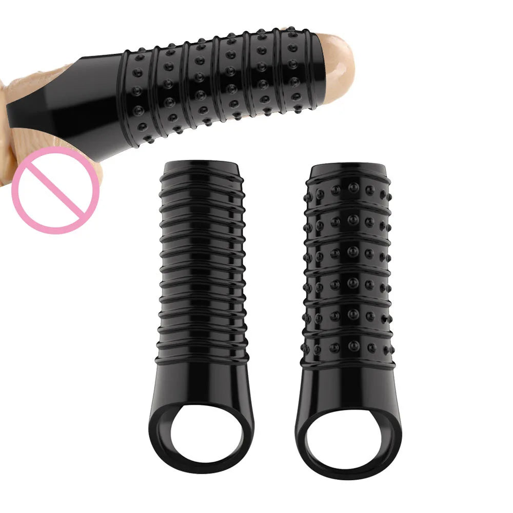 Stretchy Cock Sleeve Condom Male Extender Sex Toy - Penissleeve Delay Ejaculation Enlarger