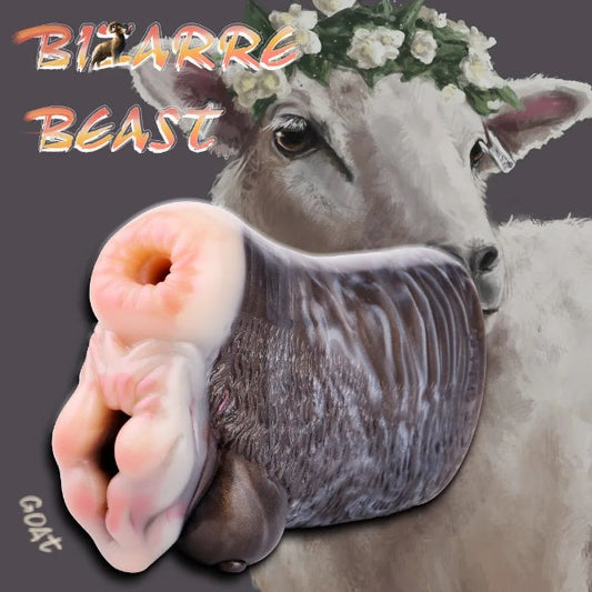 Goat Pocket Pussy Animal Masturbator - Silicone Realistic Vagina Blowjob Masturbation Cup