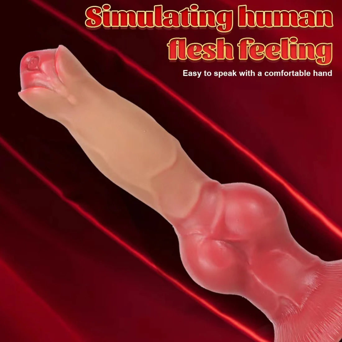 Realistischer Hundedildo-Analplug – Riesiger Fleischdildo aus Silikon mit großem Saugnapf.