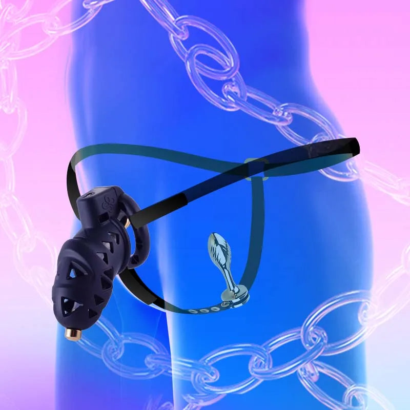 Chastity Cock Cage Restraint Set - 4 Penis Rings Dick Bondage Fetish Resin Male Sex Toys