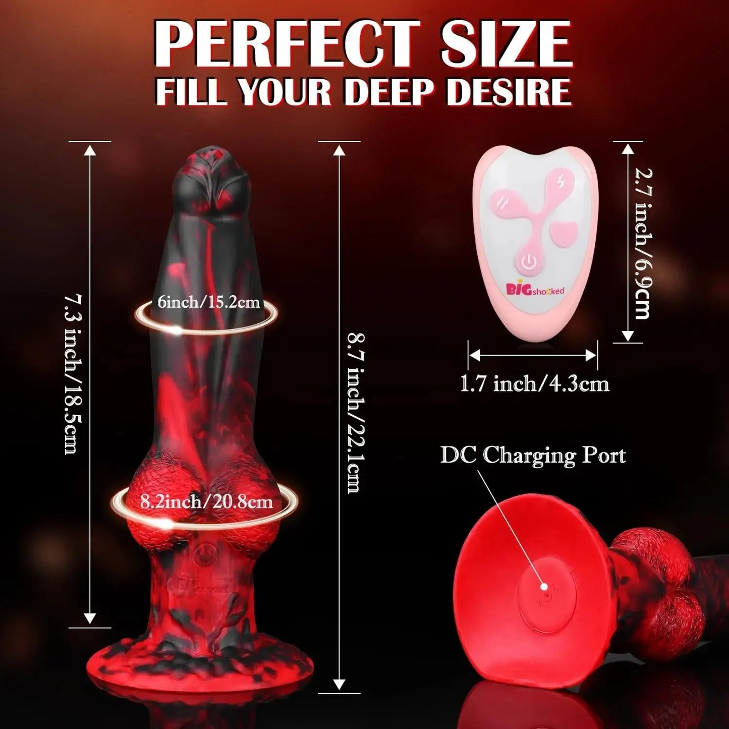 Thrusting Fantasy Dragon Dildo Anal Butt Plug - Fernbedienung Animaldildo Prostata Massager
