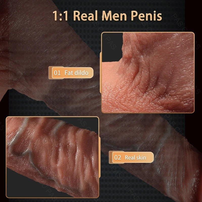Gode vibrant télécommandé - Sangle sur gode réaliste Silicone jouets sexuels féminins