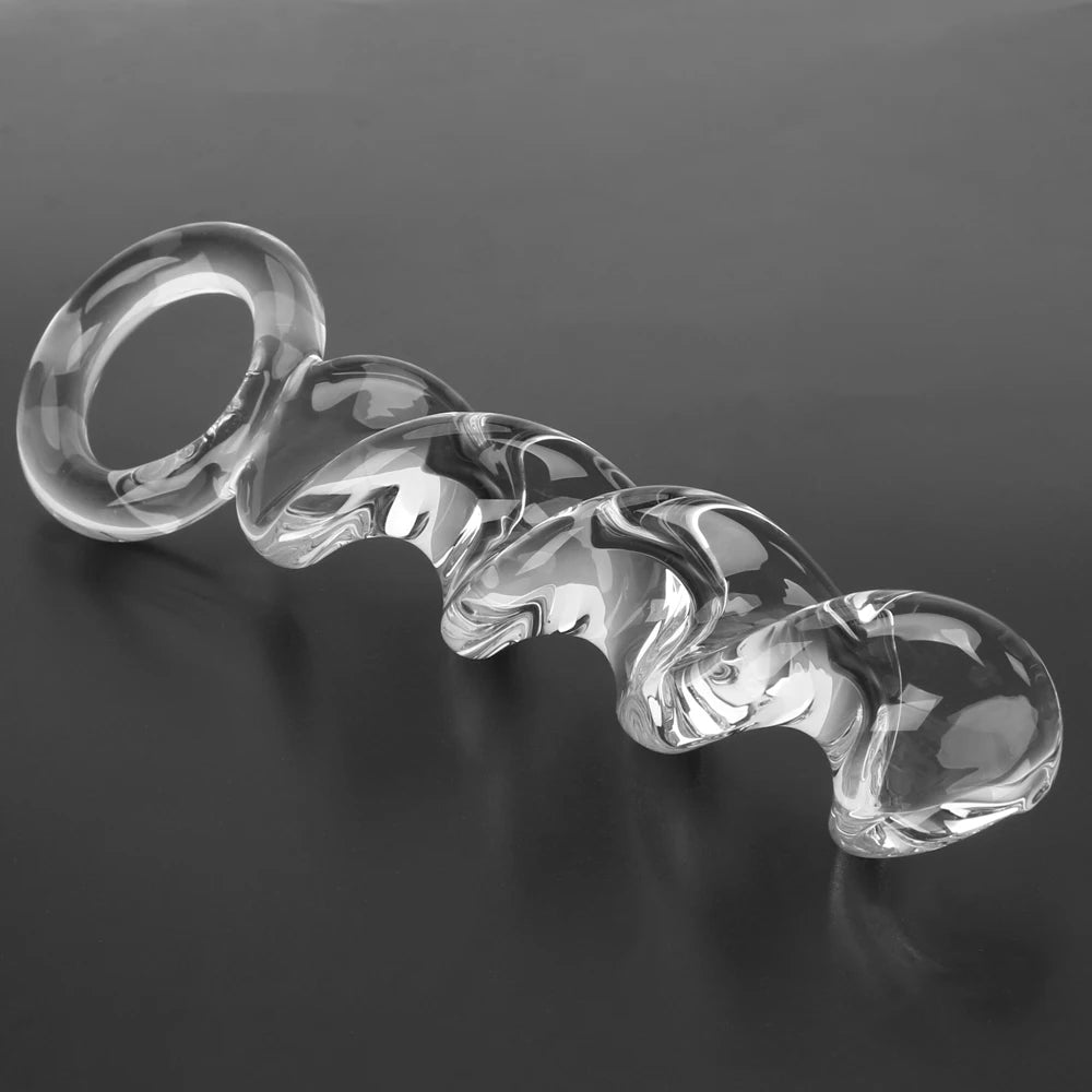 Glass Dildo Butt Plug - Pyrex Crystal G-spot Anal Sex Toys for Women M Domlust Glass Dildo Butt Plug - Pyrex Crystal G-spot Anal Sex Toys for Women M Domlust