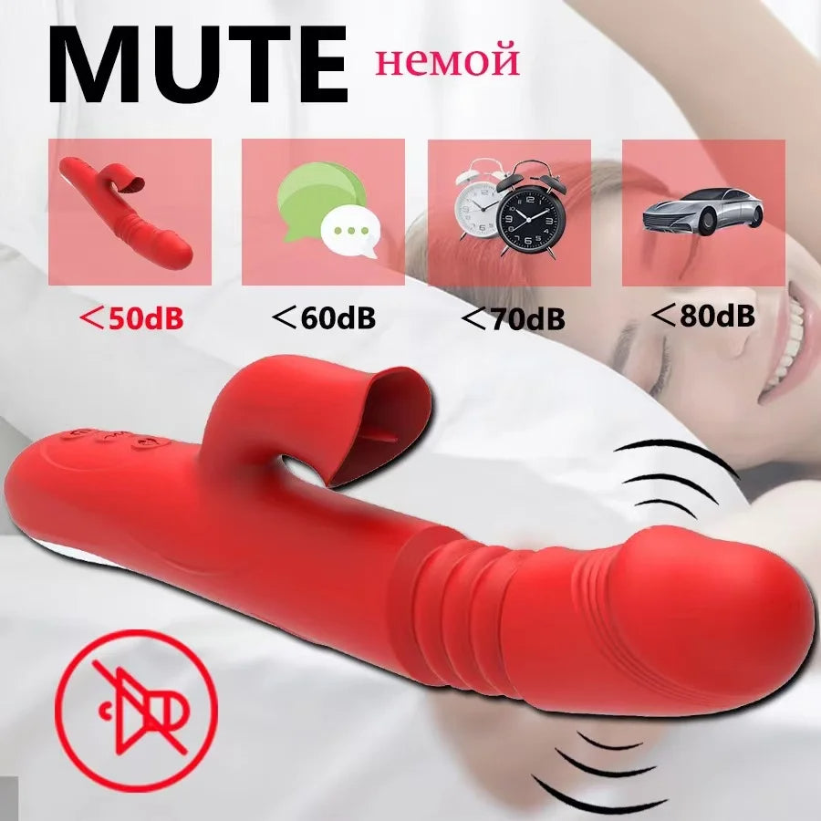 Gode de poussée Vibromasseur point G - Gode vibrant Stimulateur de clitoris Double extrémité Jouet sexuel féminin