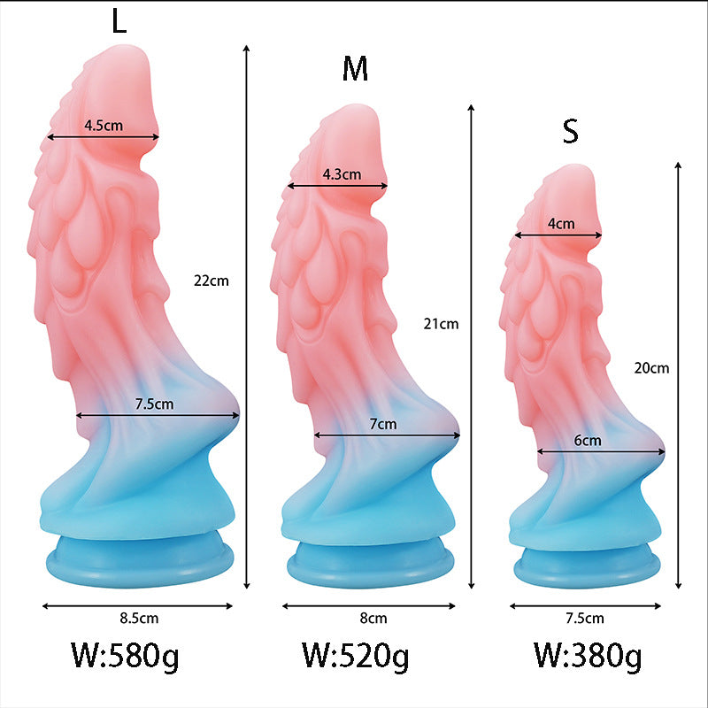 Leuchtender Drache-Monsterdildo-Buttplug – Exotisches Silikon-Dildo-Sexspielzeug mit Saugnapf