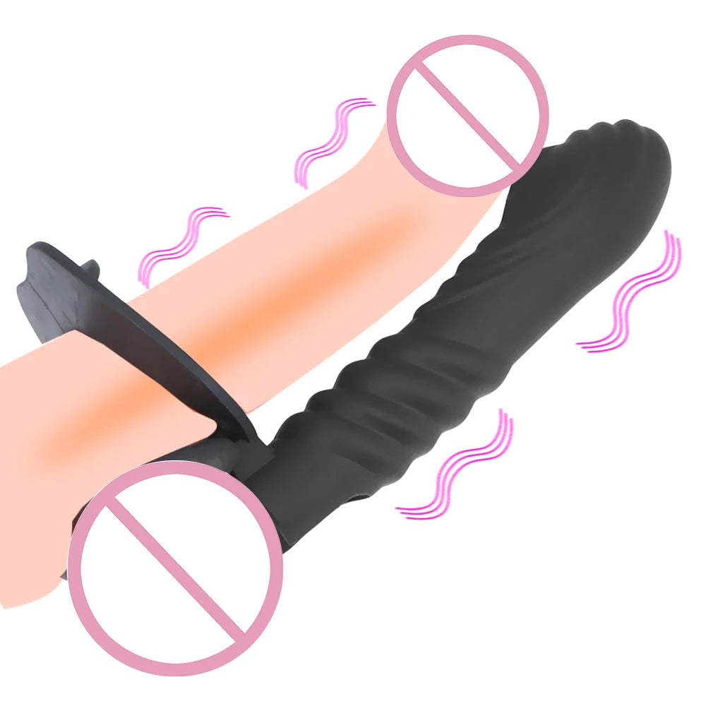 Gode vibrant à sangle - Vibromasseur Bullet Cock Ring Retarder l'éjaculation Double Stimulation