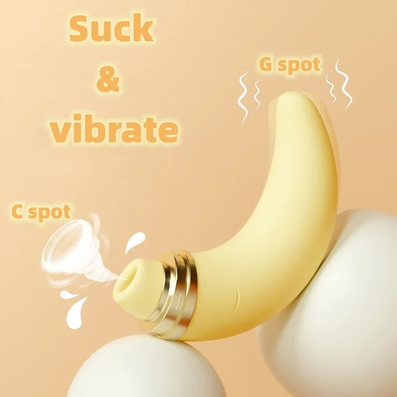 Moon Clit Stimulator G Spot Vibrator - Clitoral Sucking Vibrating Anal Dildo Female Sex Toy