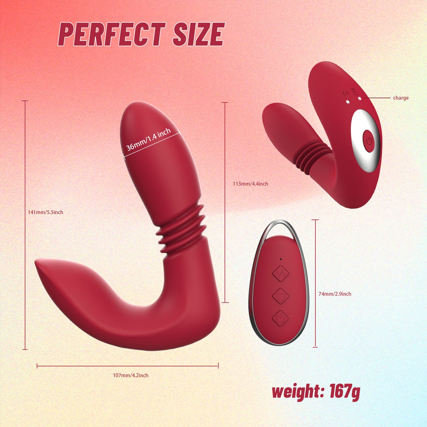 Ferngesteuerter G-Punkt-Klitorisvibrator – Analdildo, der den Klitoris-Doppelendstimulator stößt