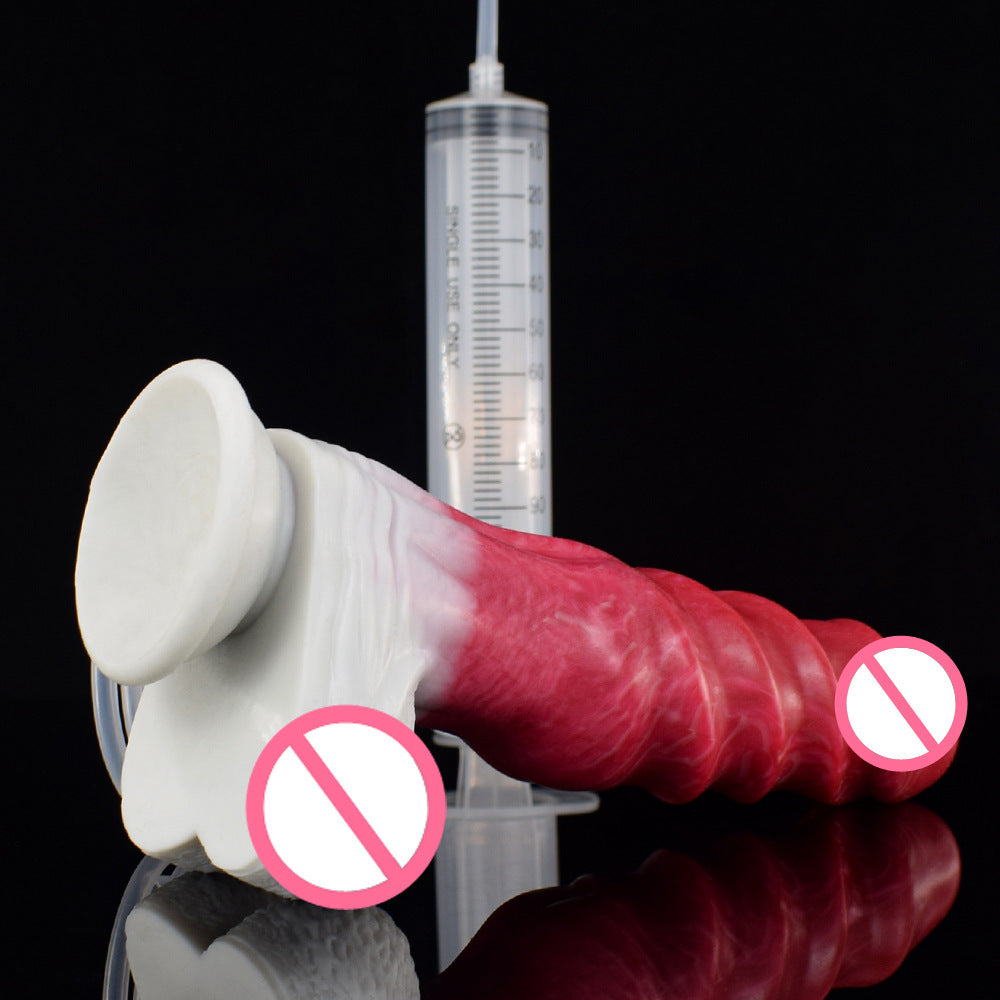 Ejakulierender Monsterdildo-Buttplug – Großes, spiralförmiges Sexspielzeug für die vaginale Prostatamassage für Frauen