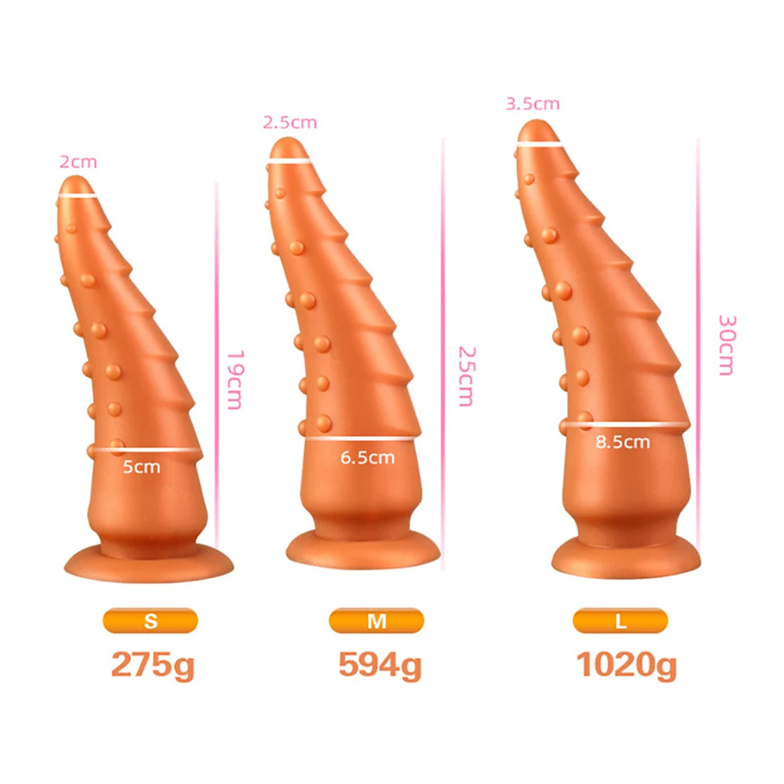 Big Monster Dildo Anal Plug - Realistic Gold Knotted Dildos Silicone Tentacle Anal Toys