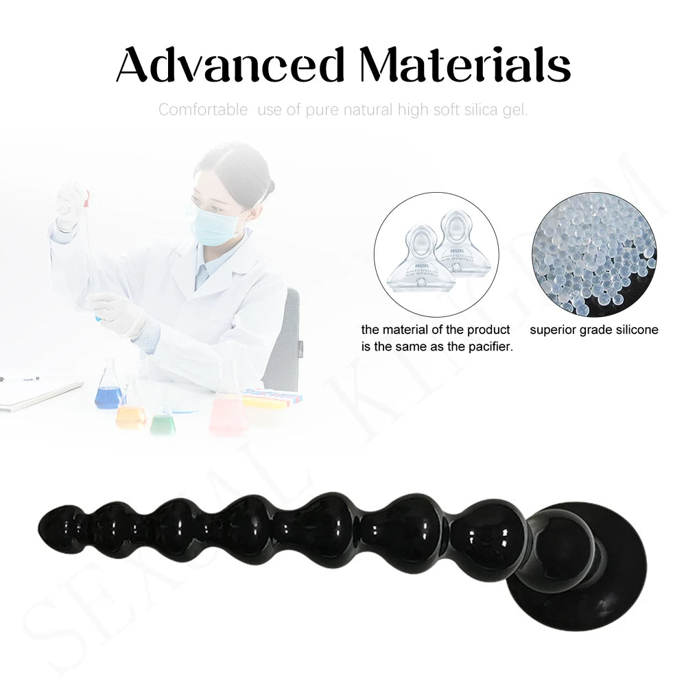 14 Zoll lange Analkugeln Butt Plug - Silikondildo Sexspielzeug für Männer Frauen