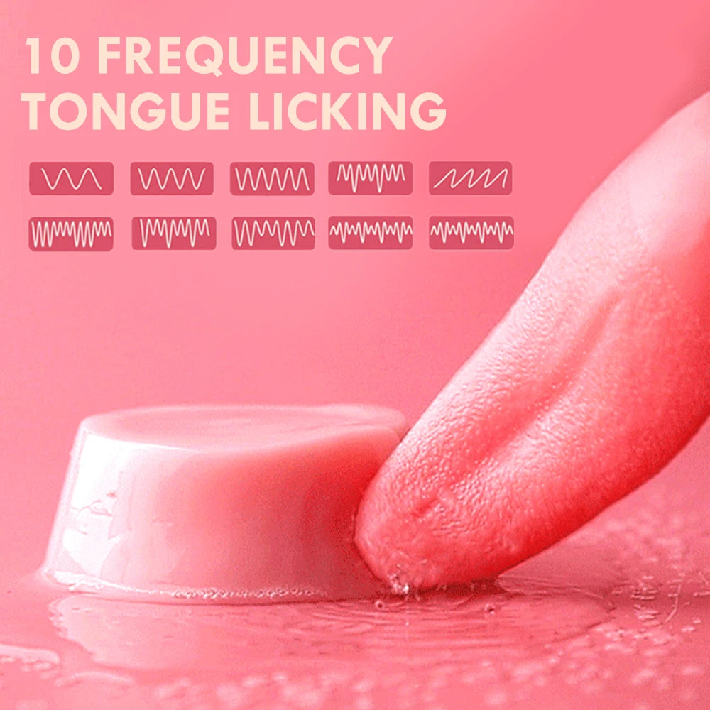 Pink Tongue Vibrator Clit Clamps - Clitoral Licking Nipple Stimulator Sex Toy for Women