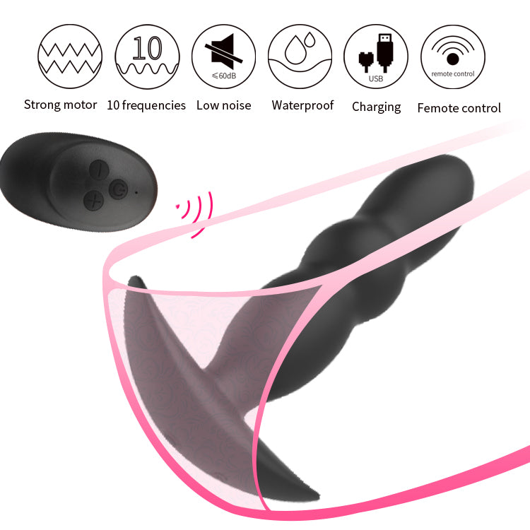 Ferngesteuerter Stoßdildo-Buttplug – vibrierender Analplug für Männer und Frauen