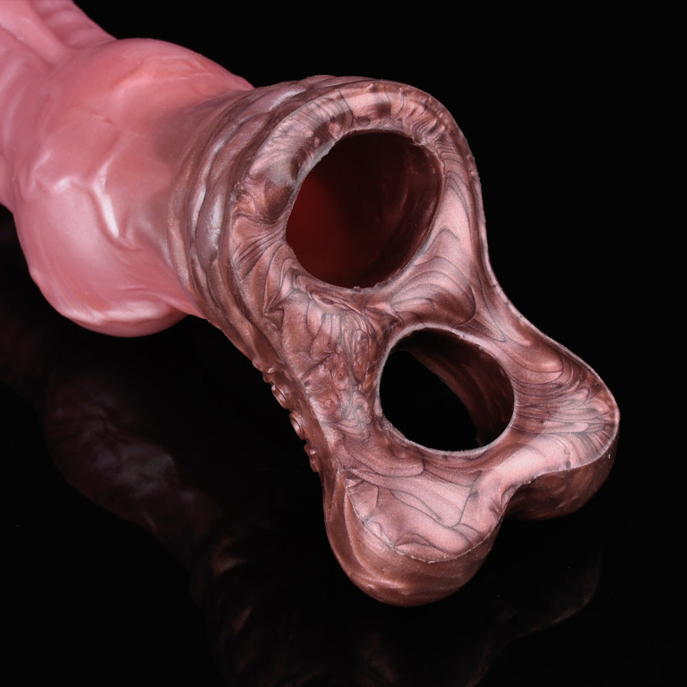 Horse-shape Cock Sleeve Penis Enlarger - Monsterdildo Penis Ring Delay Ejaculation Sex Toy for Men