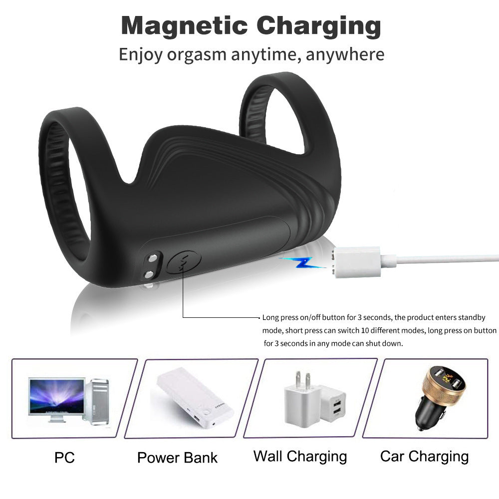 Vibrierender Penisring mit APP-Steuerung – entfernteres tragbares Dual-Penisring-Sexspielzeug für Männer