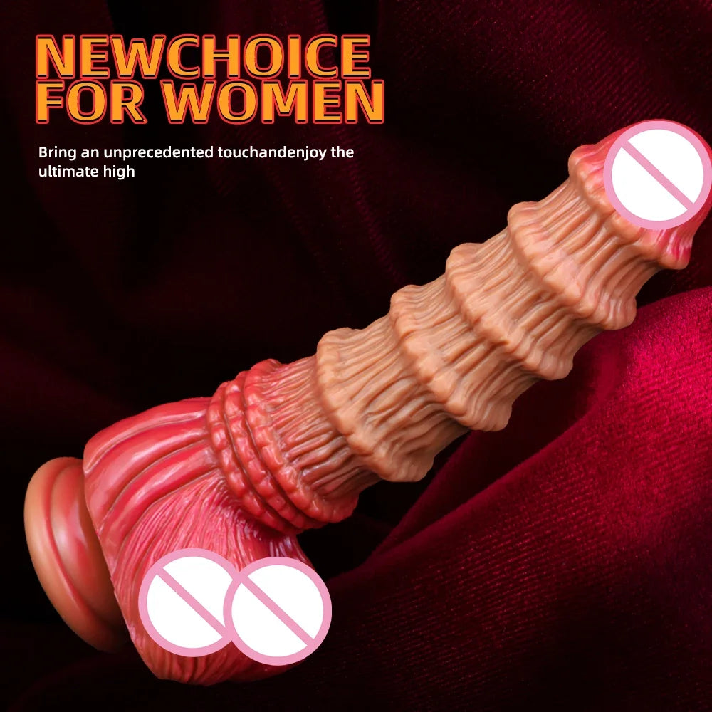 Huge Monster Anal Dildo Butt Plug - Big Threads Fantasy Dildos Female Sex Toy