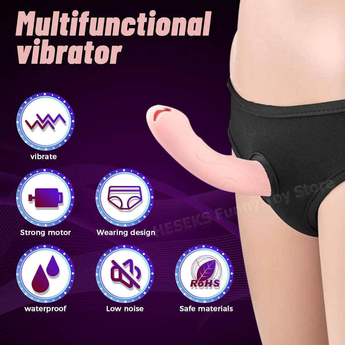 Gode vibrant lesbien Strapon - Gode anal rose double extrémité Vibromasseur point G Stimulateur de clitoris