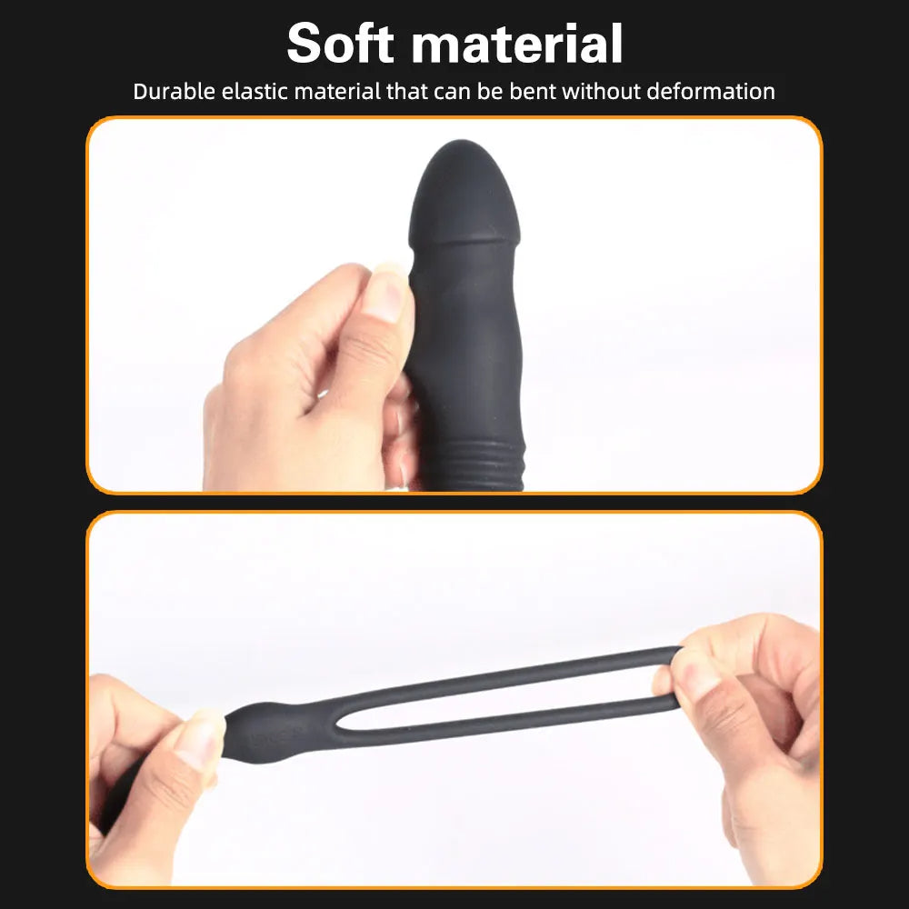 Fernbedienungs-Stoßdildo-Analplug - Penisring-Trainer für verzögerte Ejakulation