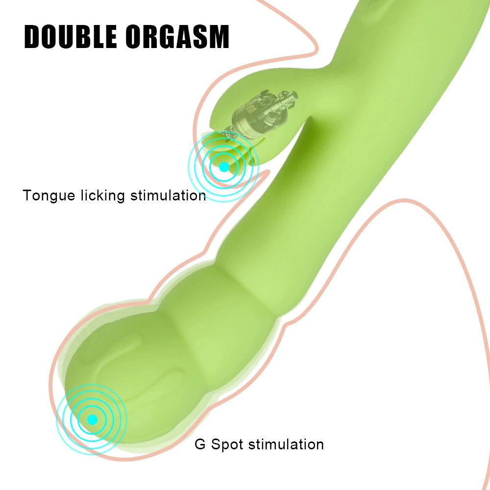 Gode vibrant à pince à clitoris pour langue - Stimulation clitoridienne du point G pour femme - Jouet sexuel