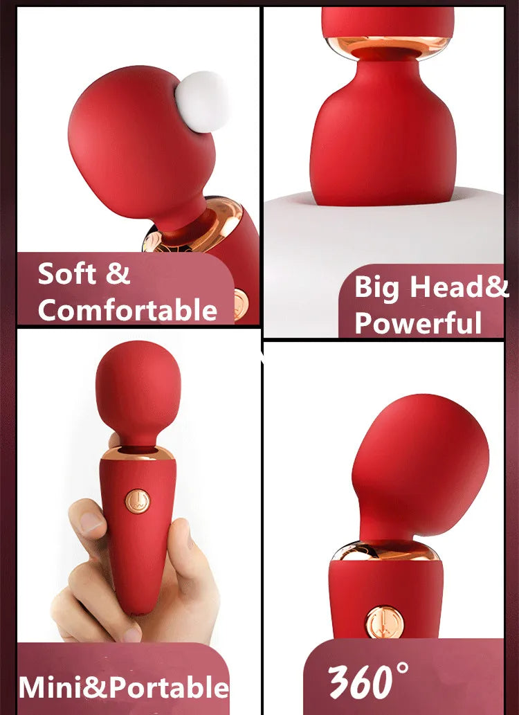 Pocket Magic Wand Vibrator – Weiches, leistungsstarkes Klitoris-/Nippelstimulations-Sexspielzeug für Frauen