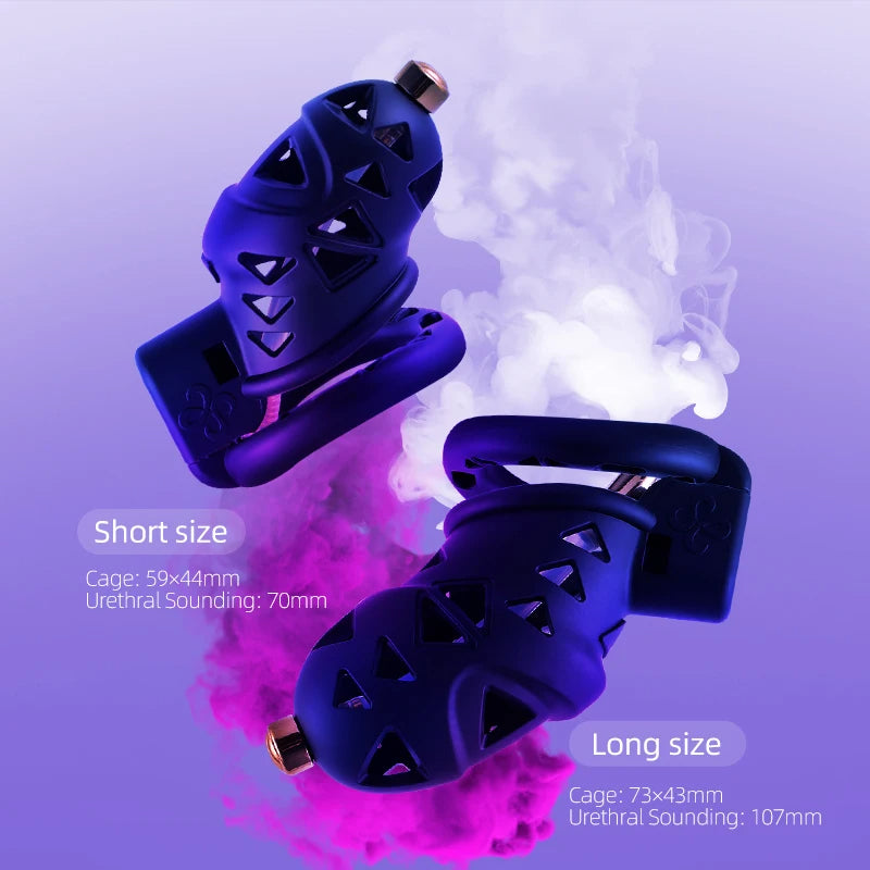 Chastity Cock Cage Restraint Set - 4 Penis Rings Dick Bondage Fetish Resin Male Sex Toys
