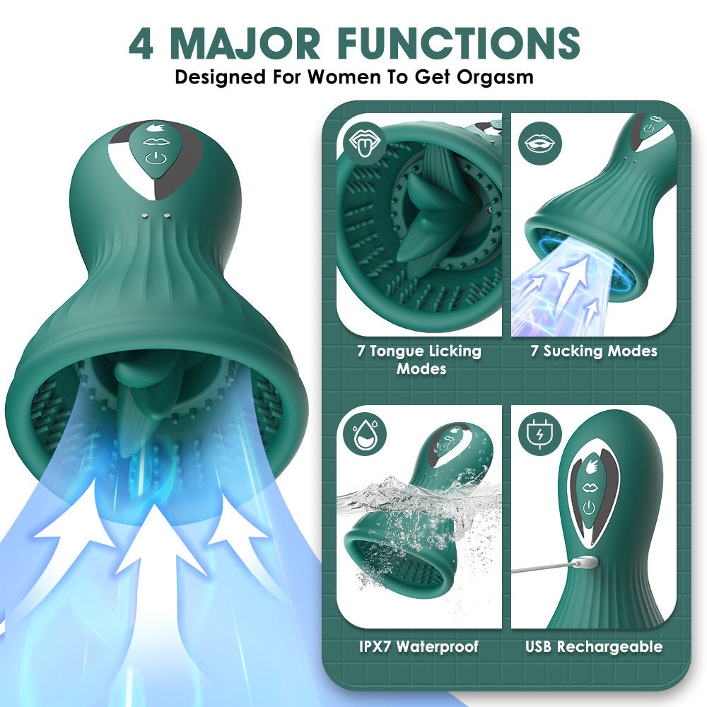 Tasse de masturbation féminine pour succion de sexe oral - Pince rotative pour mamelon et clitoris Vibromasseur pour femme