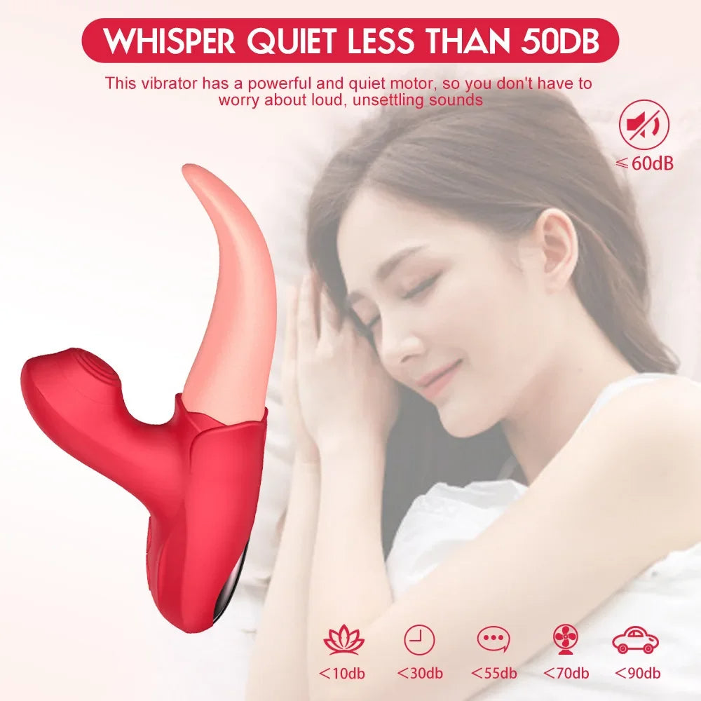 Stimulateur de point G de clitoris de langue réaliste-fantastique vagin léchant clitoridien sucer jouet sexuel féminin