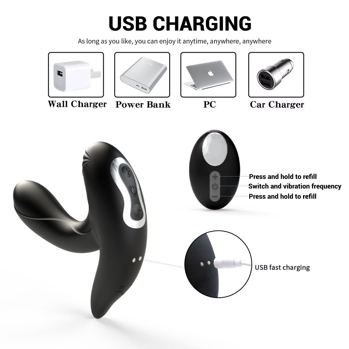 Plug Anal Gonflable Télécommandé - Gode Vibrant Butt Plug Masseur De Prostate
