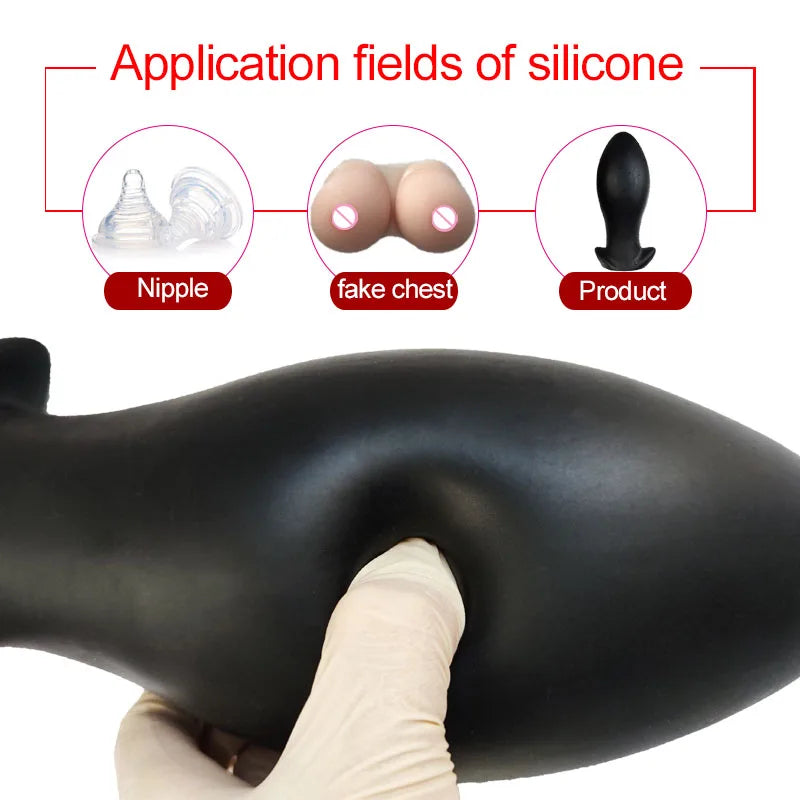 Godemichet anal en silicone - Énorme stimulateur anal doux pour vagin - Jouets sexuels pour hommes et femmes