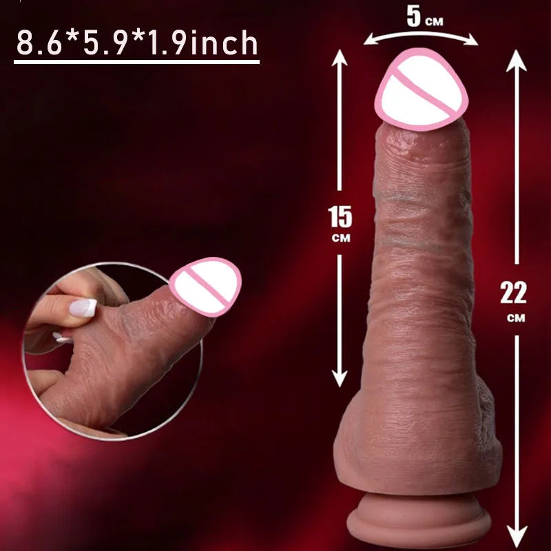 Riesiger realistischer Dildo-Buttplug – Stoßdildos mit Fernbedienung, Vagina-Prostata-Massagegerät