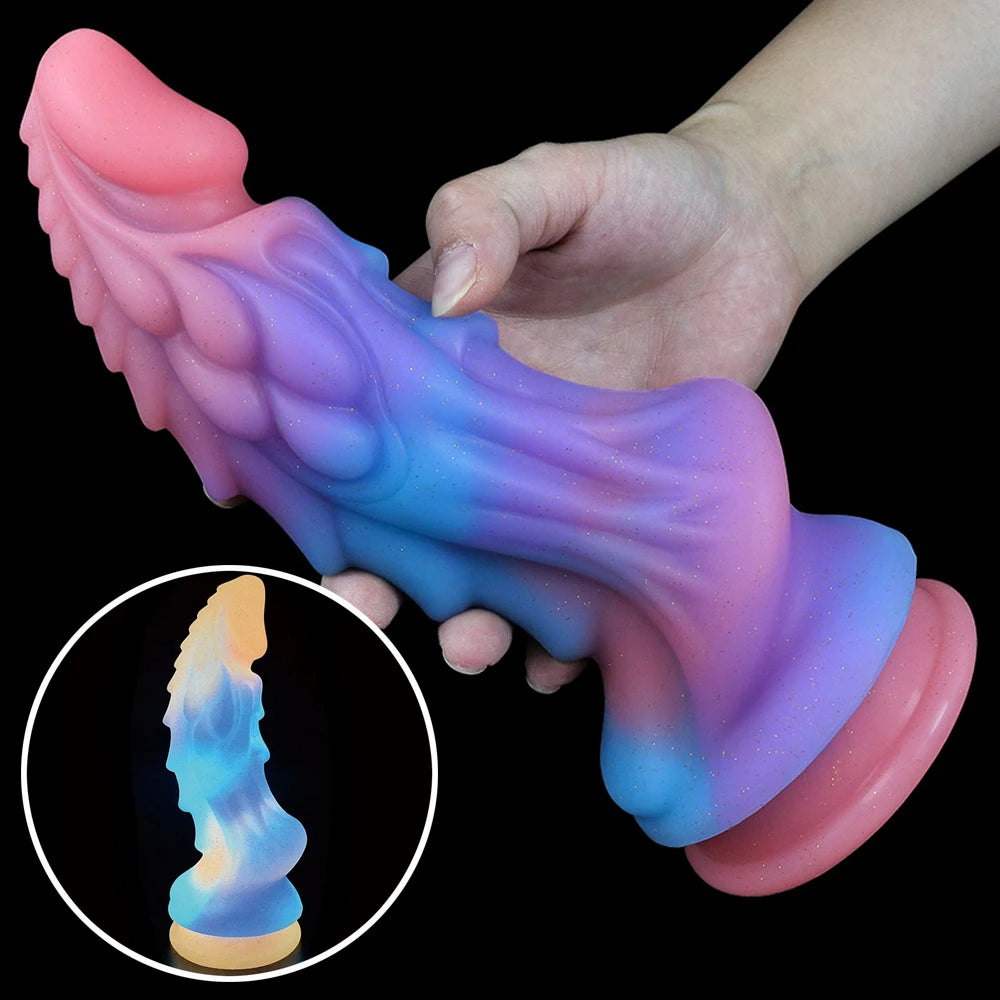 Leuchtender Monsterdildo-Buttplug – exotischer Drache, Analdildo, Sexspielzeug für Frauen und Männer
