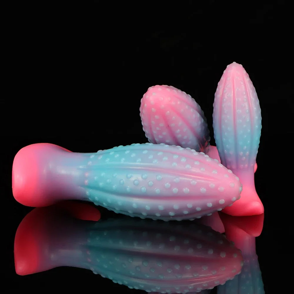 Luminous Silicone Dildo Butt Plug - Knots Anal Dildos Sex Toys for Women Men