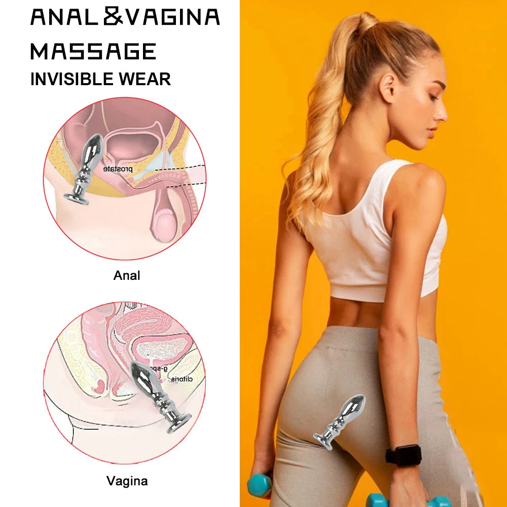 Vibrierender Dildo-Buttplug – Metalldildos G-Punkt-Prostata-Massage-Analspielzeug